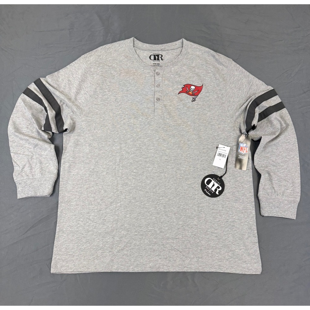 Darius Rucker Tampa Bay Buccaneers Gray Long Sleeve Henley Shirt Mens XL NFL NEW